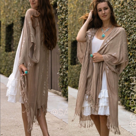 Last 1 New Boho Tie Dye Kimono Wrap Cardigan - Picture 2 of 6